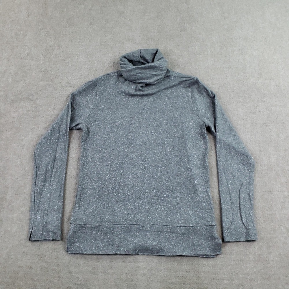 BLEUSALT Sweater Womens Size 3 Medium Gray Turtleneck Lightweight Glitter Soft